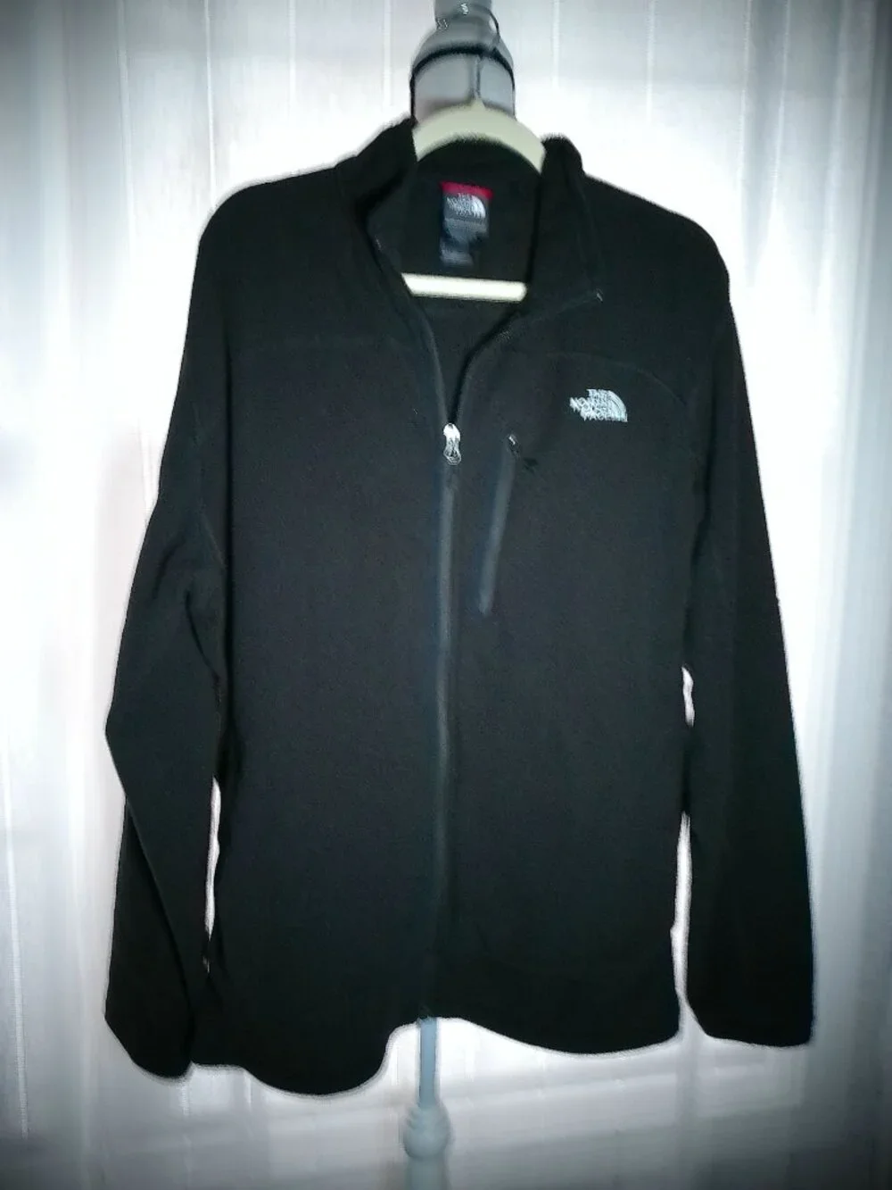THE NORTH FACE Men's Long Sleeve Full Zip-Up Black Fleece Jacket w/Pockets XXL